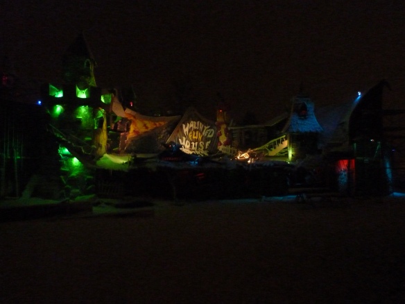 Fun house in the snow